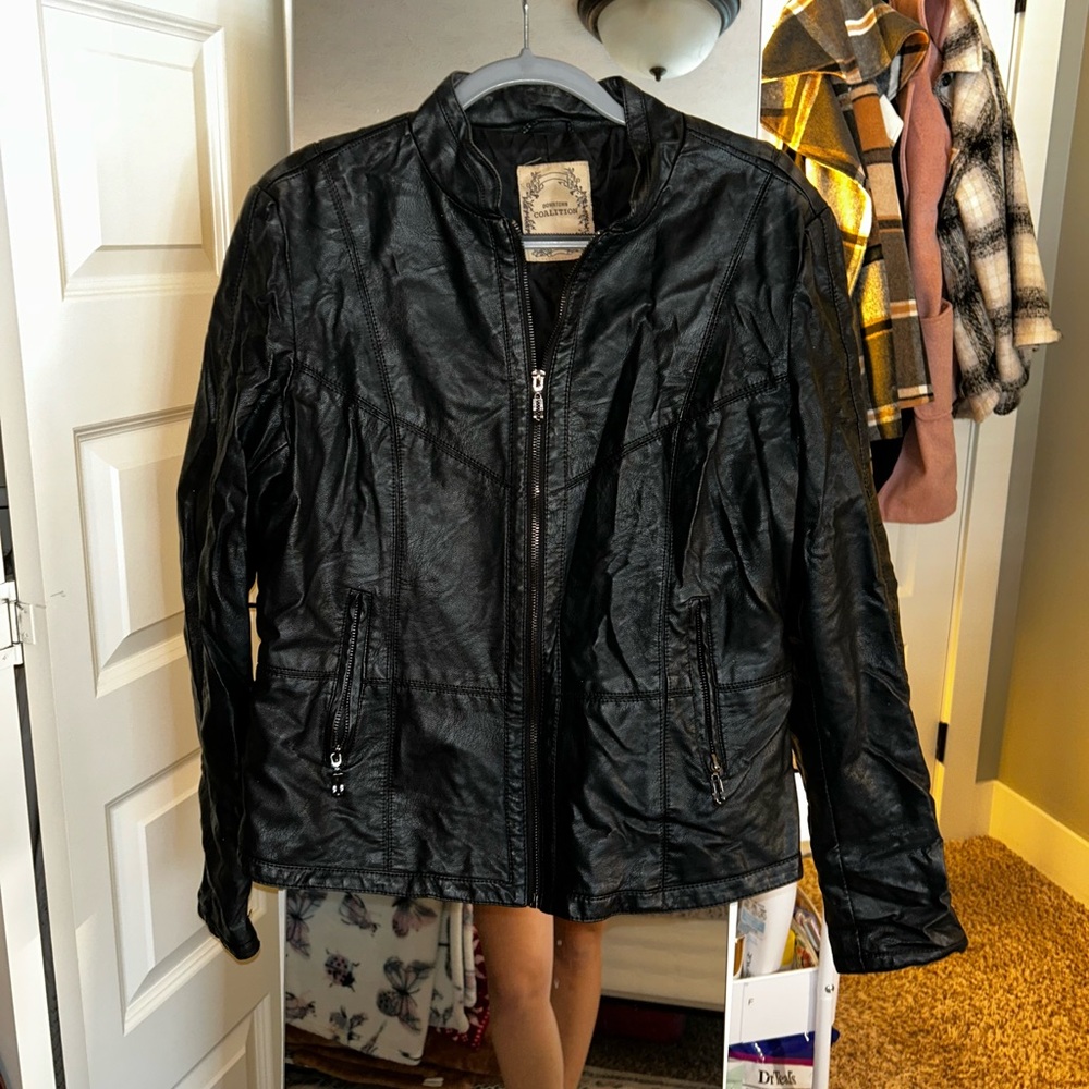 Downtown coalition Black faux Leather Jacket